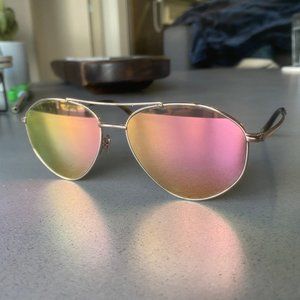 DIFF EYEWEAR, PINK & GOLD RIM SUNGLASSES